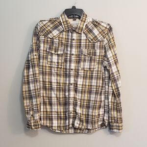 Buffalo David Bitton Plaid Snap Closure Western Shirt  Size M